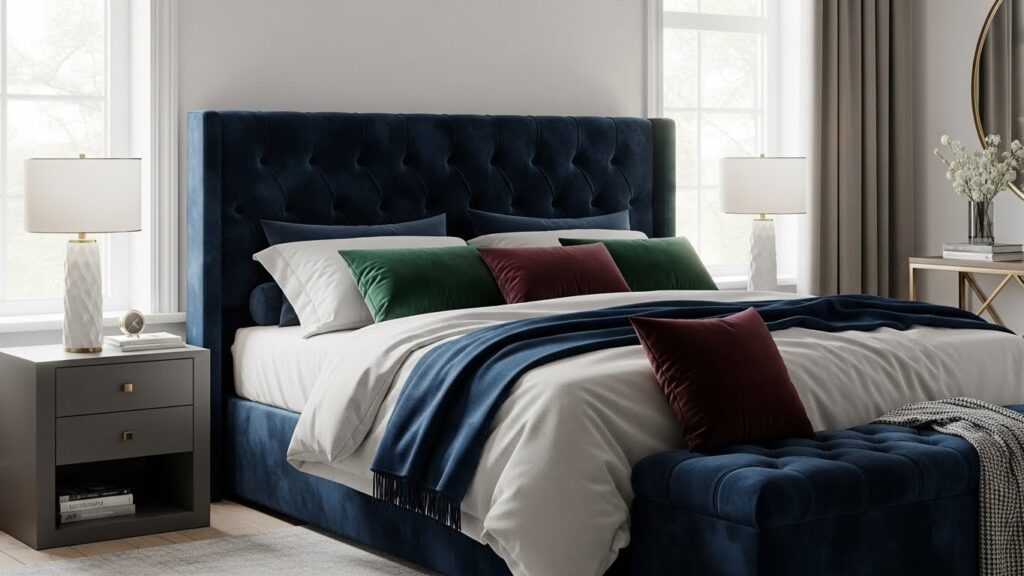 Top Velvet Furniture and Accessories to Elevate Your Interiors 2 Velvet in Bedroom Interior