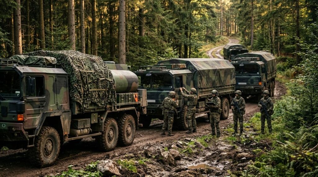 Tarnplanen: The Silent Trick Armies Use to Vanish Trucks 1 How Tarnplanen Support Modern Military Logistics